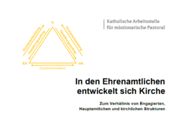 das Cover der Broschüre "In den Ehrenamtlichen entwickelt sich Kirche"
